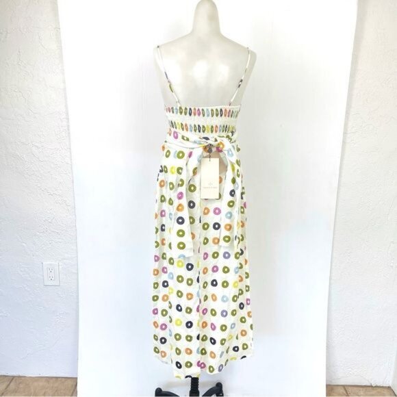Cala de la Cruz Sabina linen midi Dress Taffy Multi color Medium - Picture 6 of 12